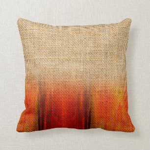 Oranje Waterverf Buralp Rustic Ombre Dipped Toss Kussen
