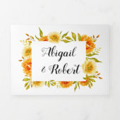 Oranje waterverf cactus bruiloft drieluik uitnodiging (Cover)