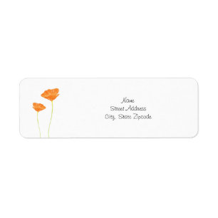 Oranje Waterverf California Poppies Etiket
