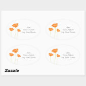 Oranje Waterverf California Poppies Labels (Vel)