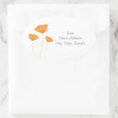 Oranje Waterverf California Poppies Labels (Tas)