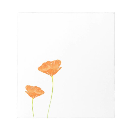 Oranje Waterverf California Poppies Notitieblok (Voorkant)