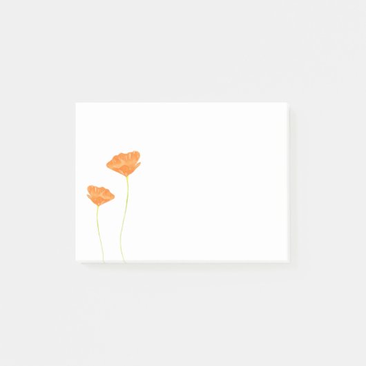 Oranje Waterverf California Poppies Post-it® Notes (Voorkant)
