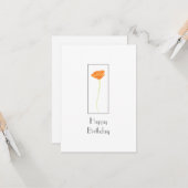 Oranje Waterverf California Poppy Kaart (Voorkant / Achterkant in situ)