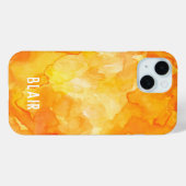 Oranje Waterverf Case-Mate iPhone Case (Achterkant (horizontaal))