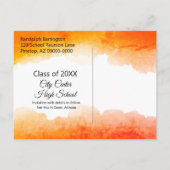 Oranje Waterverf Class Reunion Save the Date Briefkaart (Achterkant)