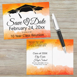 Oranje Waterverf Class Reunion Save the Date Briefkaart