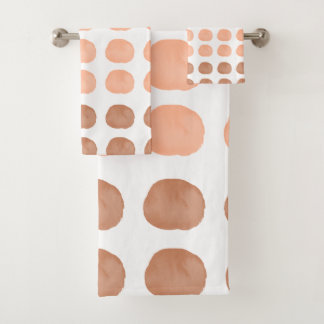Oranje Waterverf Cute Happy Polka Dots Art Bad Handdoek