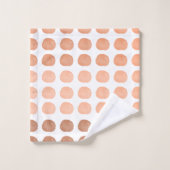 Oranje Waterverf Cute Happy Polka Dots Art Bad Handdoek (Wasdoekje)