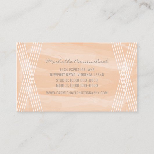 Oranje Waterverf Deco Visitekaartje (Achterkant)