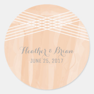 Oranje Waterverf Deco Wedding Ronde Sticker
