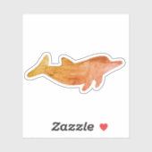 Oranje Waterverf Dolphin Sticker (Vel)