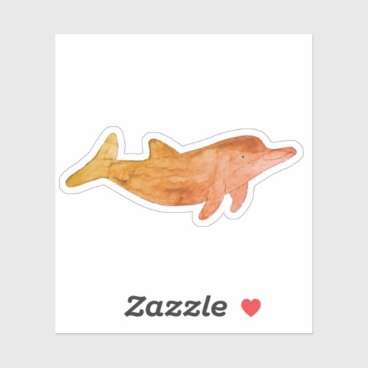 Oranje Waterverf Dolphin Sticker (Vel)