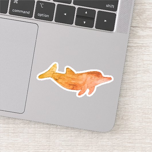 Oranje Waterverf Dolphin Sticker (Detail)