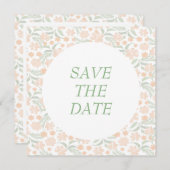 Oranje Waterverf Elegante Bloem Bruiloft Save The Date (Voorkant / Achterkant)