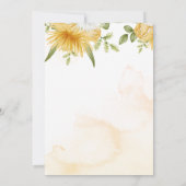 Oranje Waterverf Elegante Bloemen Save the Date (Achterkant)