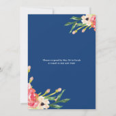 Oranje Waterverf Floral Couple's Shower van Navy R Kaart (Achterkant)