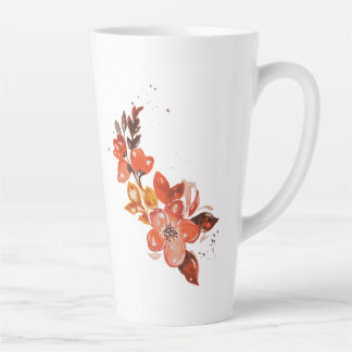 Oranje Waterverf Floral Latte Mok