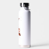 Oranje Waterverf Floral Waterfles (Links)