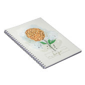 Oranje Waterverf Flower Hope Notitieboek (Rechterzijde)