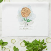 Oranje Waterverf Flower Hope Theedoek (Gevouwen)