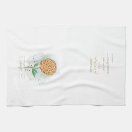 Oranje Waterverf Flower Hope Theedoek