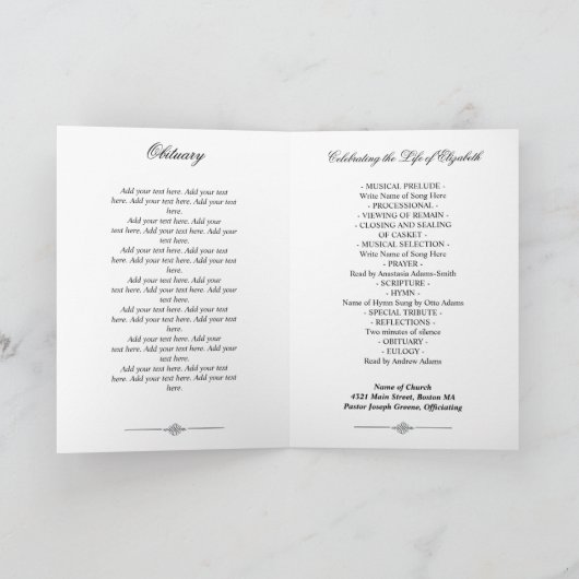 Oranje Waterverf - Fotobegrafenisprogramma Programma (Binnen)