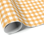 Oranje Waterverf Gingham-pakpapier Cadeaupapier (Rol Hoek)