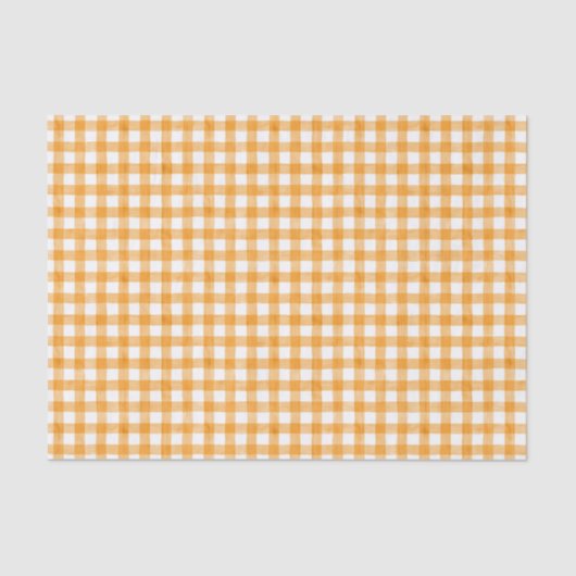 Oranje Waterverf Gingham-weefselpapier Tissuepapier (Voorkant)