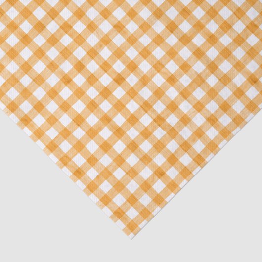 Oranje Waterverf Gingham-weefselpapier Tissuepapier (Detail)