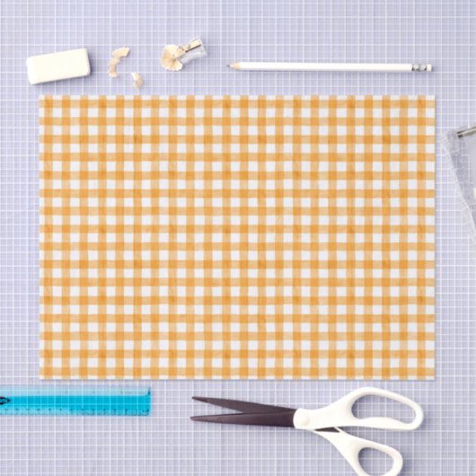 Oranje Waterverf Gingham-weefselpapier Tissuepapier (Craft)