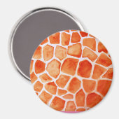 Oranje Waterverf Giraffe Print Magneet (Voorkant / Achterkant)