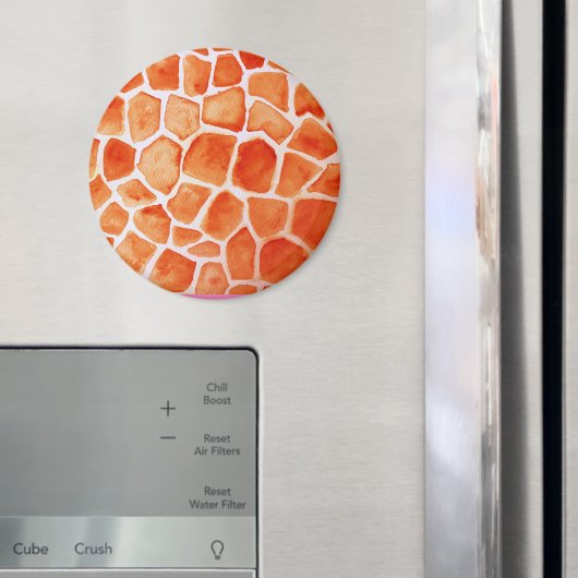 Oranje Waterverf Giraffe Print Magneet (Insitu (Koelkast))