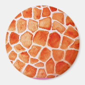 Oranje Waterverf Giraffe Print Magneet (Voorkant)