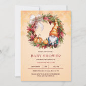 Oranje Waterverf Gnome Pompoen Herfst Baby shower Kaart (Voorkant)