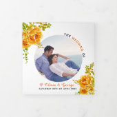 Oranje waterverf groene bladeren, foto drieluik programma (Cover)