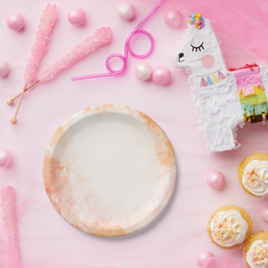 Oranje Waterverf Grunge bruiloft / feest Papieren Bordje (Feest)