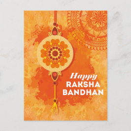 Oranje Waterverf Happy Raksha Bandhan Briefkaart
