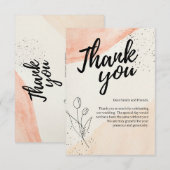 Oranje Waterverf Hartelijk dank Bedankkaart (Voorkant / Achterkant)