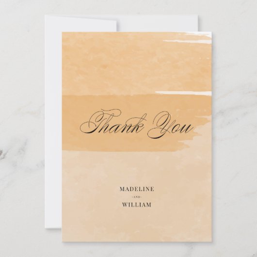 Oranje Waterverf Hartelijk dank | Foto toevoegen Kaart (Voorkant)