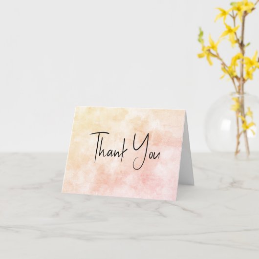 Oranje Waterverf Hartelijk dank Kaart (Gele Bloem)