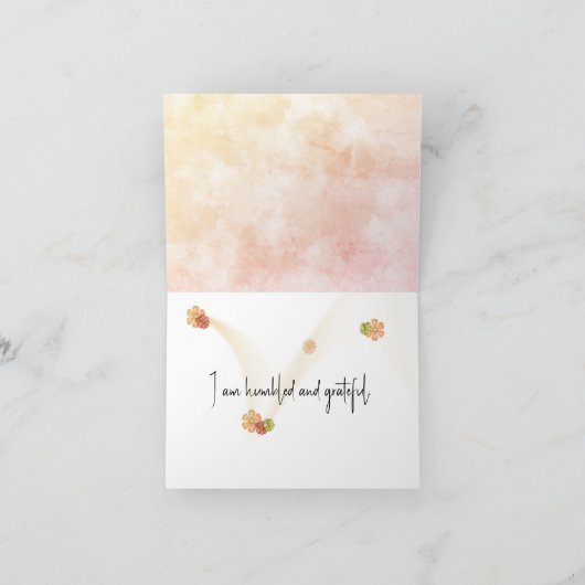 Oranje Waterverf Hartelijk dank Kaart (Binnen)