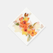 Oranje waterverf herfst floraal servet (Hoek)