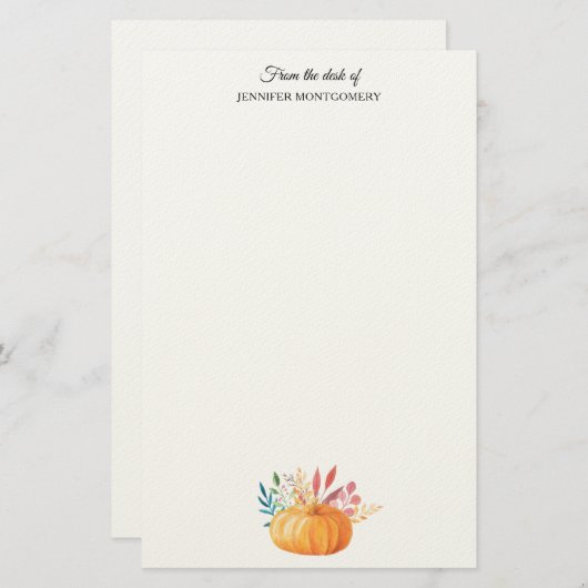 Oranje Waterverf — Herfst — verraad Briefpapier (Voorkant / Achterkant)