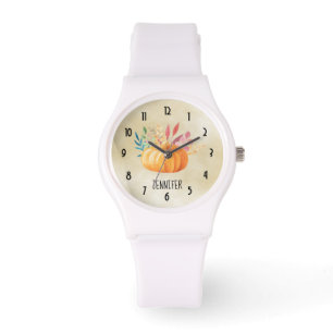 Oranje Waterverf — Herfst — verraad Horloge