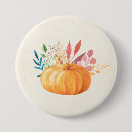 Oranje Waterverf — Herfst — verraad Ronde Button 7,6 Cm