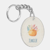 Oranje Waterverf — Herfst — verraad Sleutelhanger (Voorkant Links)