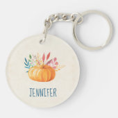 Oranje Waterverf — Herfst — verraad Sleutelhanger (Achterkant)