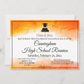 Oranje Waterverf High School Class Reunion Kaart (Voorkant)