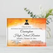 Oranje Waterverf High School Class Reunion Kaart (Staand voorkant)